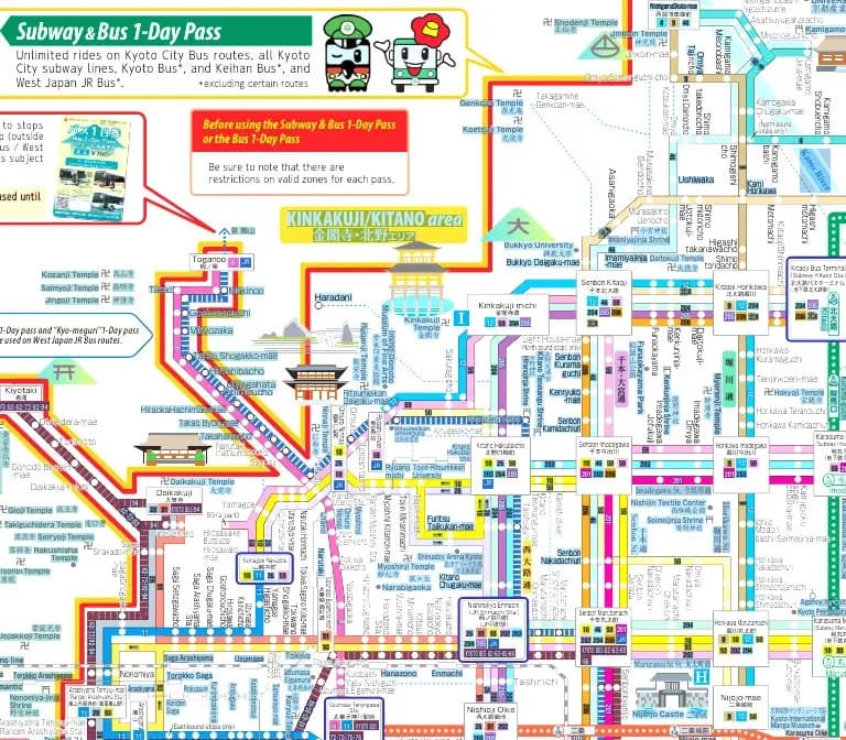 Kyoto City Bus Map